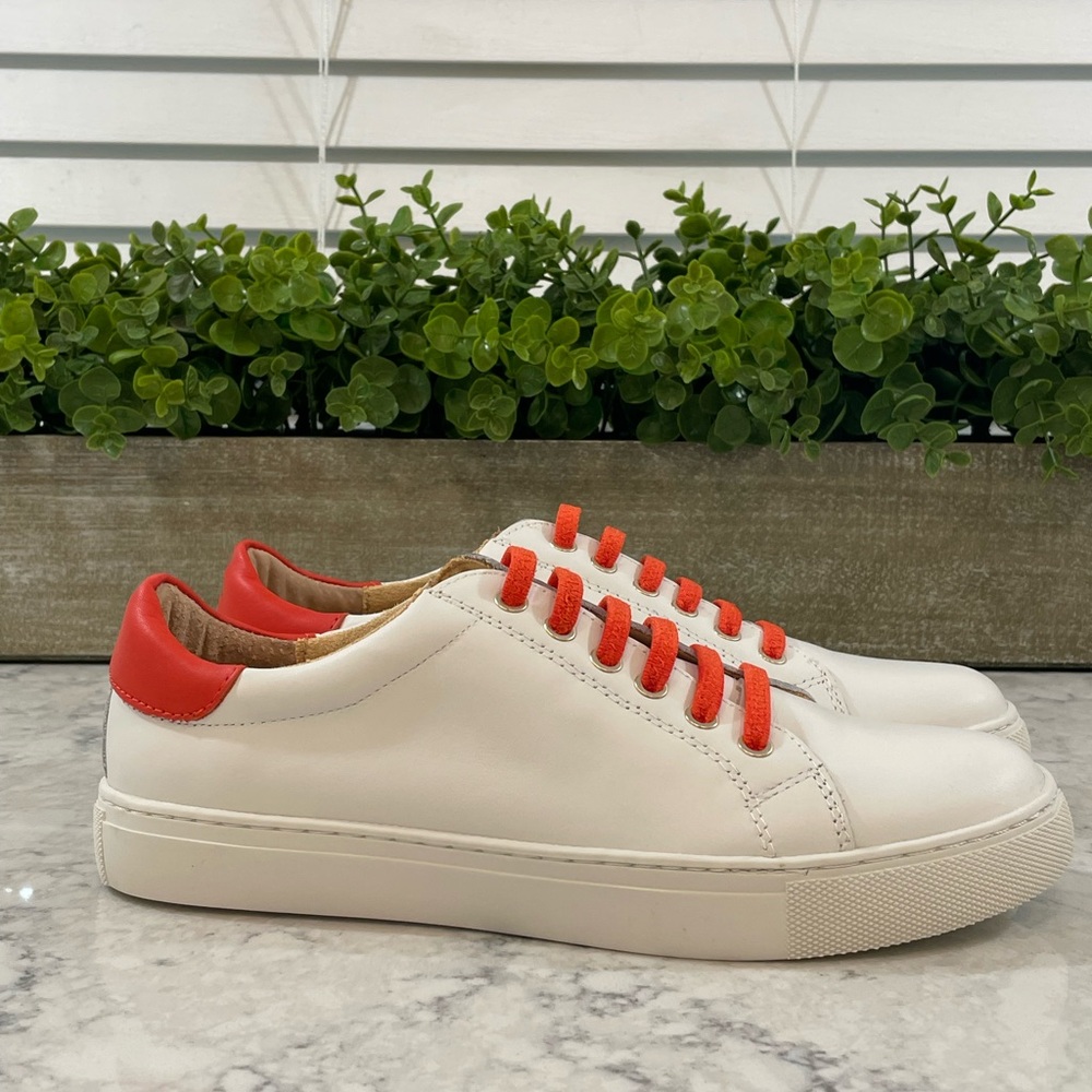 NIB Jack Rogers Lorelai Slip On Sneakers, Size 7, White & Fire Red